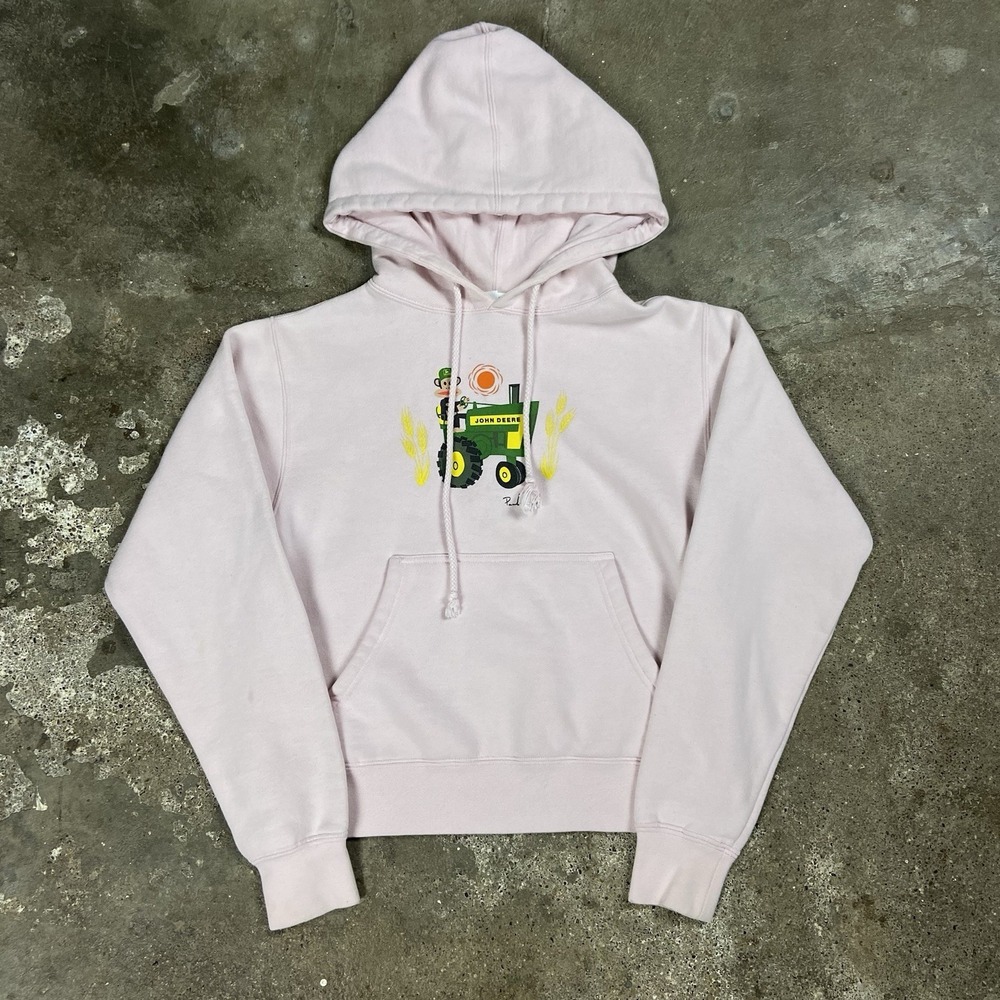 Paul Frank Sweatshirt Women's Size XS Pink Hoodie John Deere‎ Tractor Graphic